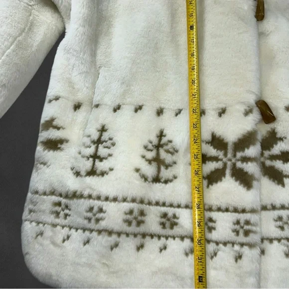 Coldwater CreekVintage-Style White Faux Fur Coat with Brown Accents Size XL - Picture 13 of 16